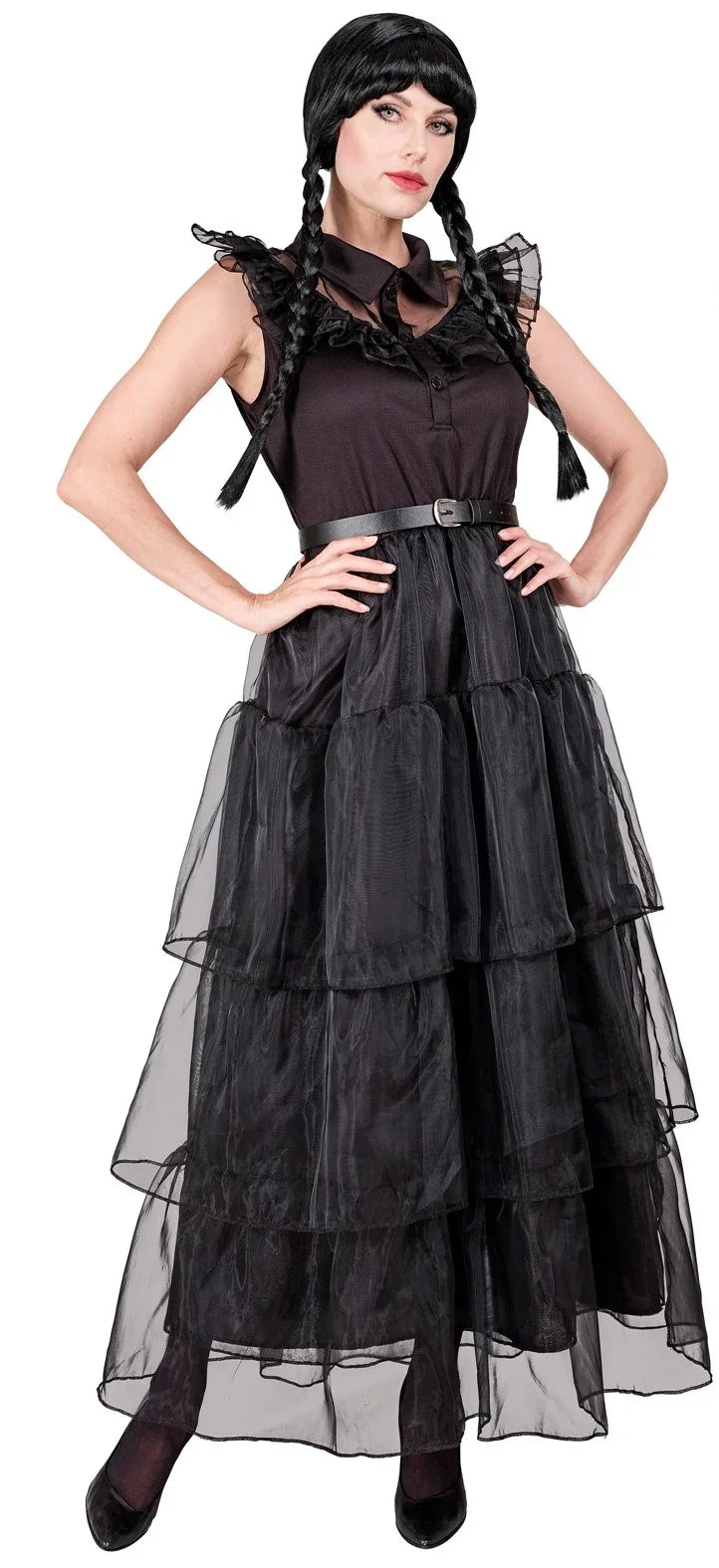 Disfraz de Miércoles Gótica Baile para Mujer Miércoles Addams Widmann